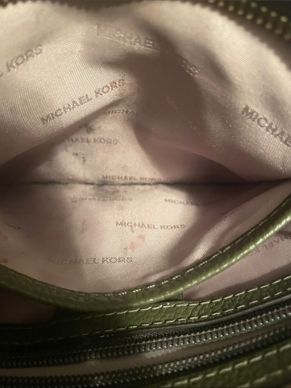Michael Kors Shoulder bag camera Ginny MD Leather Green Plain 32FGGNM8L Used